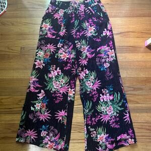 I.N.C. Metallic Printed High-Rise Wide-Leg Pants Size L